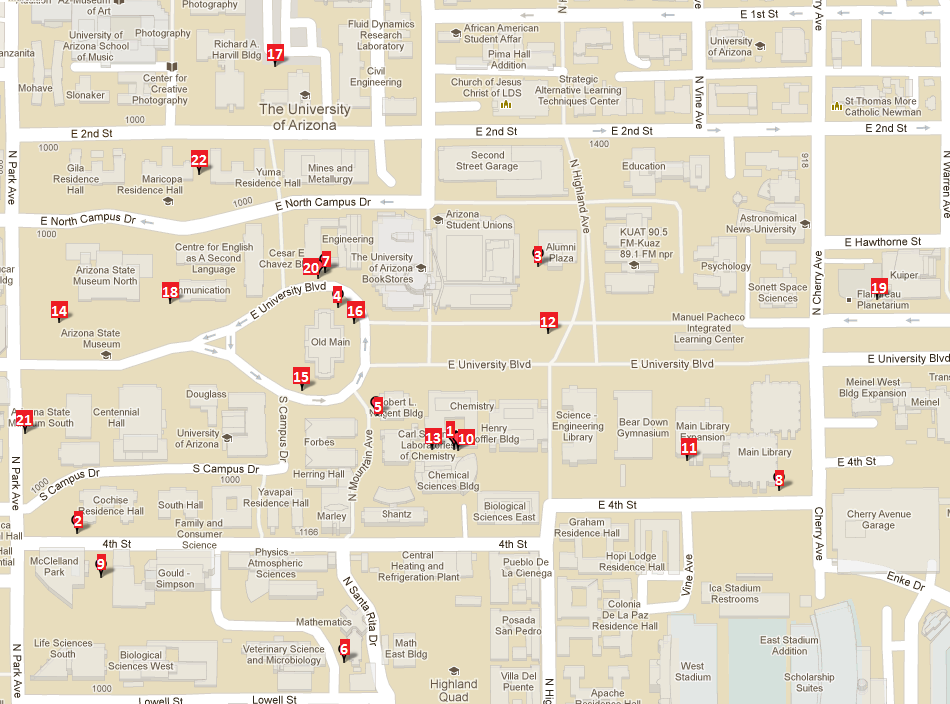 University Of Arizona Tucson Campus Map | Hot Sex Picture