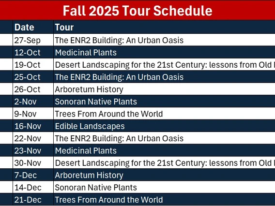 Fall 2025 Tour Schedule