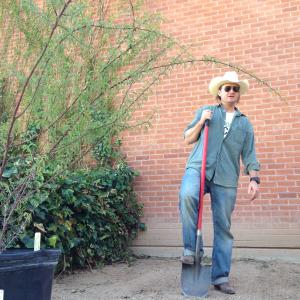 Chet Philips worked with Katie Matthias, Jim Riley and Hazel Cox to install a water harvesting basin on site. Growing resilient urban trees while saving water is our mandate!